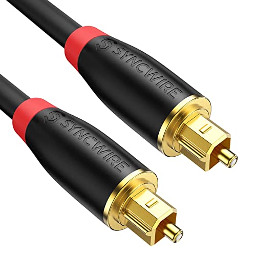 Digital Optical Audio Cable, 6ft, Gold-Plated Fiber Optic Male to Male