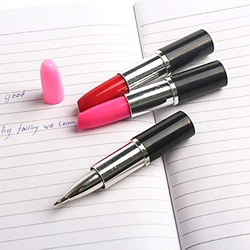 24 Multicolor Lipstick-Shaped Ballpoint Pens for Gag Gifts