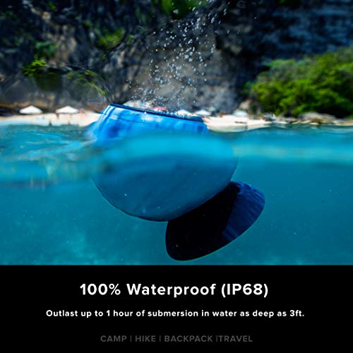 Bluetooth Speaker-Waterproof, Durable w/Built-in Storage (2,000 Songs) - Wireless Dual Bluetooth Speaker Pairing - Portable Bluetooth Speaker - Barnacle Outdoor Speaker - Manta Black
