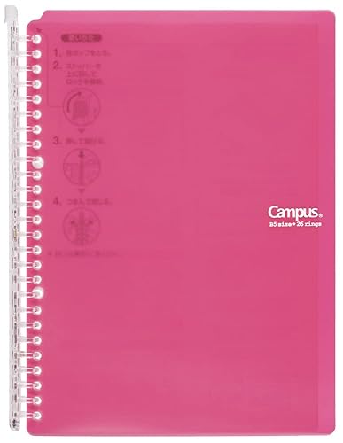 Pink B5 Ring Binder with Loose-Leaf Paper