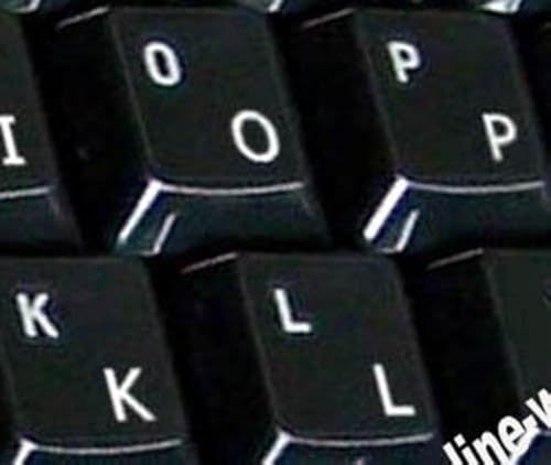 German transparent background keyboard stickers with white letters