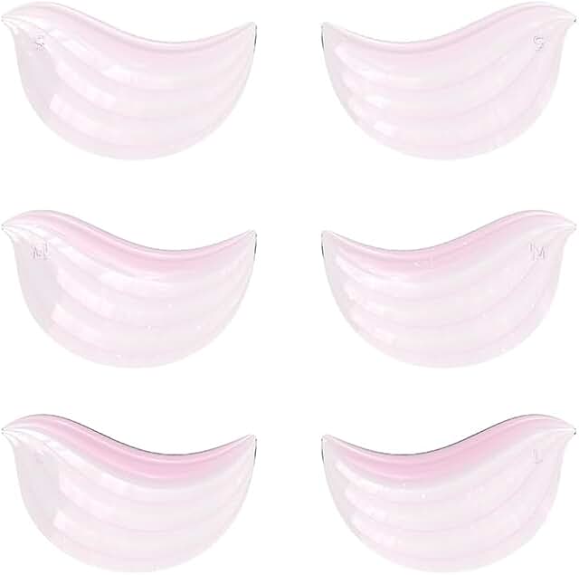 Bird-shaped eyelash perming lift pads in three sizes