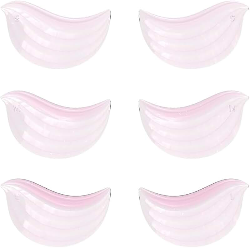 Bird-shaped eyelash perming lift pads in three sizes