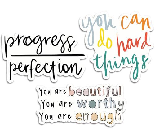 Set of 3 Waterproof Motivational Laptop Stickers
