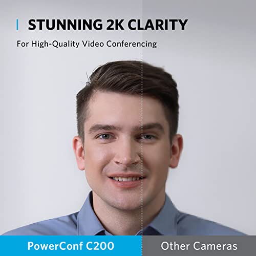 PowerConf C200 2K Mac Webcam, Webcam for Laptop, Computer Camera, with AI-Noise Canceling Microphones, Stereo Mics, Adjustable Field of View, Low-Light Correction, Built-in Privacy Cover