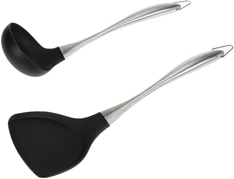 2-Piece Stainless Steel Wok Spatula and Spoon Set