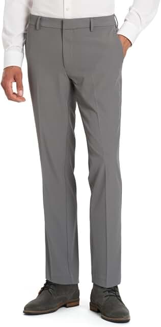 Men's Slim Fit Flat Front Dress Pants