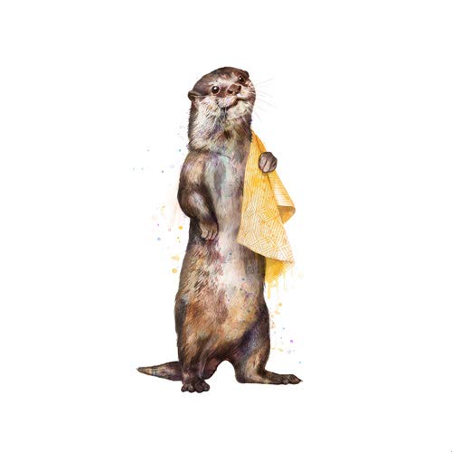 Laura Graves Otter Bath Time Duvet Set with Pillowcase(s), King, Brown
