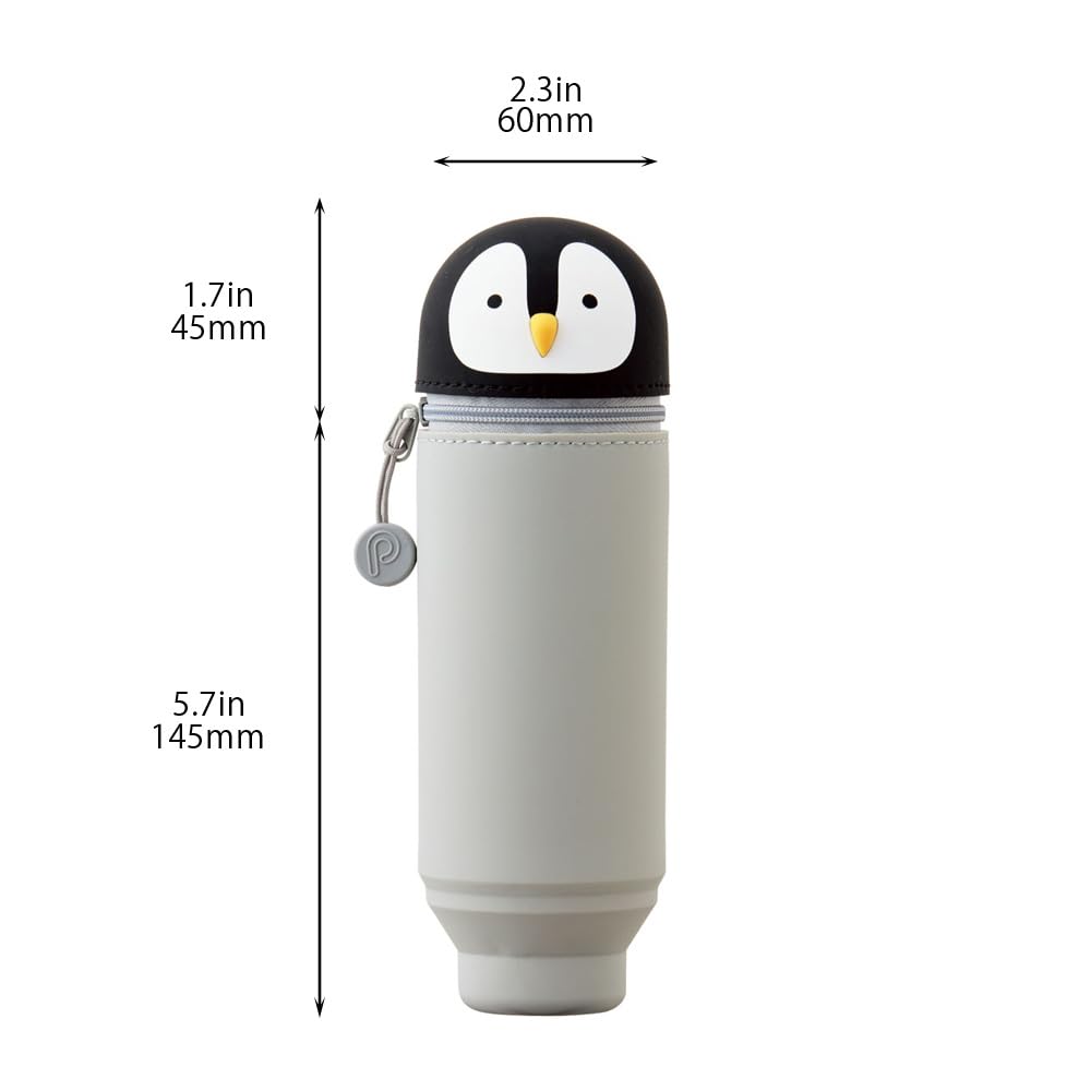 Kawaii Penguin Stand-Up Pencil Case for School and Office