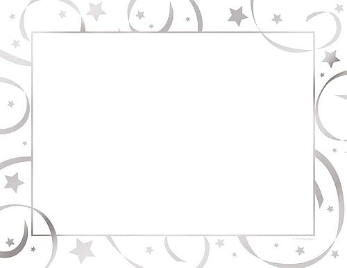 Silver Star Foil Certificates, 8.5" x 11", 15 sheets