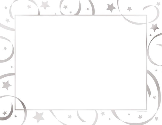 Silver Star Foil Certificates, 8.5" x 11", 15 sheets