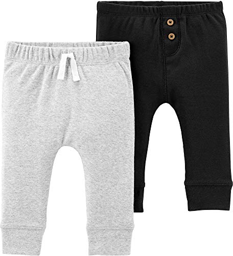 Carter s Baby Boys 2 Pack Pants, Black Grey, 3 Months