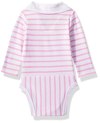 Ultimate Baby Flexy Knit Jogger with Polo Bodysuit and Short Sleeve Crew, Pink Stripe, 0-6 Months