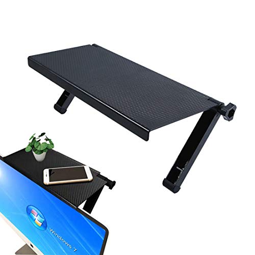 Computer Screen Monitor Shelf, TV Top Shelf, Screen Caddy Platform Solid Screen Shelf to Hold Cable Boxes, Camera, Streaming Devices, Media Boxes, Game Console,Router, Home Decor, Office Supplies
