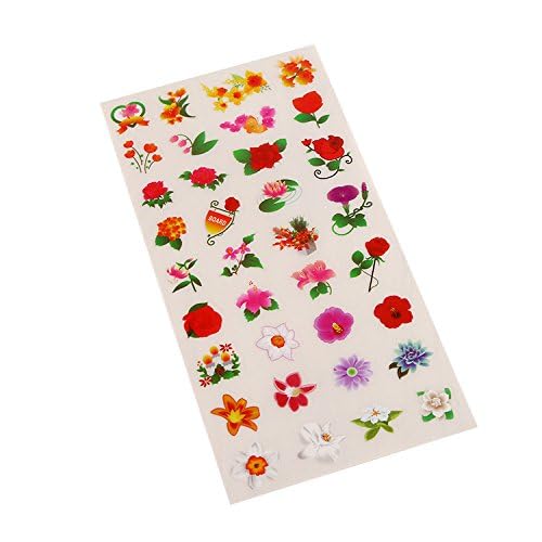 Set of 18 floral transparent stickers for planning and decorating