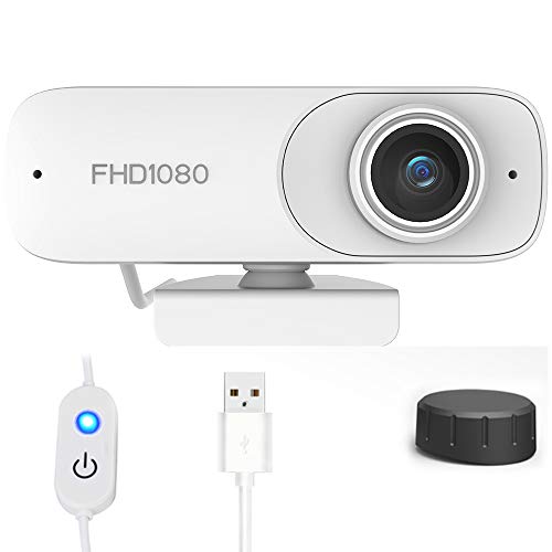 1080P PC Webcam with Microphone for Desktop,HD Streaming USB Computer Webcam [Plug and Play] Autofocus for PC Video Conferencing/Calling/Gaming, Laptop/Desktop Mac, Skype/YouTube/Zoom/Facetime