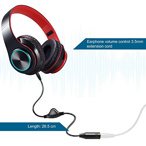 3.5mm Headphone Extension Cables, 2pcs 3.5mm Male to Female Stereo Audio Extension Cord with Volume Adjustment Control for Smartphone Tablets MP3 Players - 10inch