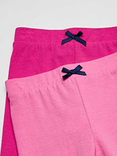 girls Cotton Leggings, Dark Pink Navy, 0-3 Months US
