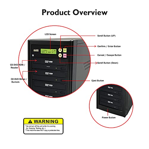 1 to 7 24X Burner CD DVD Duplicator Standalone Tower Using The Controller