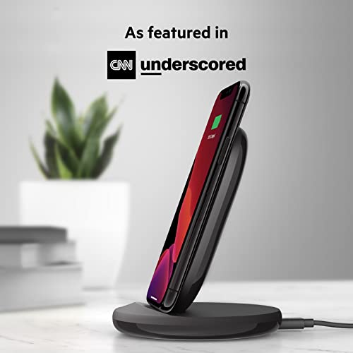 BoostCharge Wireless Charging Stand 15W (Qi Fast Wireless Charger for iPhone SE, 11, 11 Pro, 11 Pro Max, Galaxy S20, S20+, S20 Ultra, Pixel 4, 4XL, more)