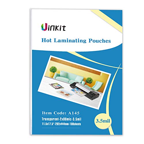 Hot thermal laminating pouches, 100 sheets, 11.5x17.5 inches