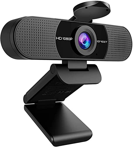 1080P Webcam with Microphone, C960 Web Camera, 2 Mics Streaming Webcam with Privacy Cover, 90View Computer Camera, Plug&Play USB Webcam for Calls/Conference, Zoom/Skype/YouTube, Laptop/Desktop
