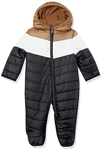 Baby Boys  Faux Packable Quilted Hooded Pram, Black, 0 3M