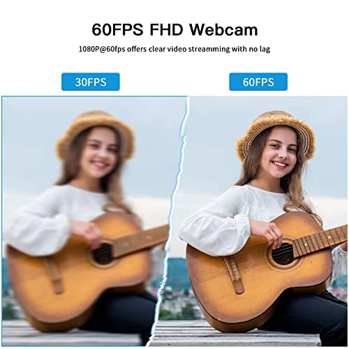 1080P 60fps Webcam with Dual Microphone, AutoFocus, Software Included, Ultra HD Streaming Web Camera, USB Computer Camera for Gaming/Online Teaching/Video Calling/Zoom/Skype