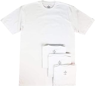 Men's Tall Heavy Cotton Short Sleeve Crew Neck Undershirt, 4 Pack