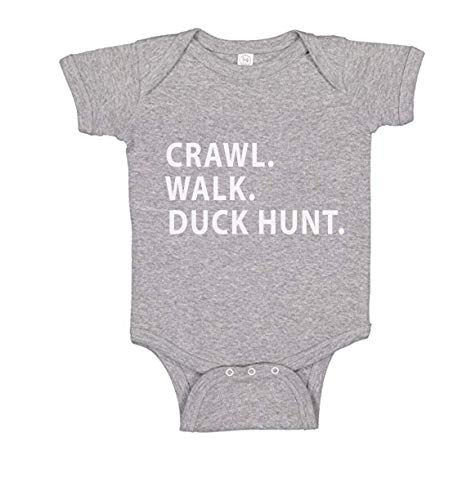 Crawl Walk Duck Hunt Baby Romper -  - Grey