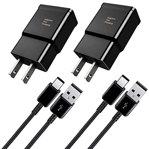 2 Pack Fast Type C Chargers and 6.6ft USB-C Cables for Samsung Galaxy