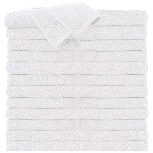 Premium 100% Cotton All-Purpose Towels, White, Extra Soft Multi-Purpose Salon, Spa, Hotel, and Gym Towel, 16 W x 27 L, 24-Count