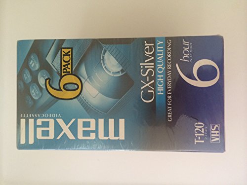 6 Pack GX-Silver T-120 VHS 6 Hour In EP Mode Video cassette