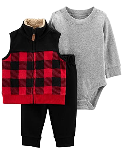 Carter s Baby Boys  3 Piece Vest Set  Baby  - Red - 3 Months