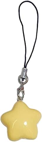 Yellow star-shaped phone charm and lanyard accessory