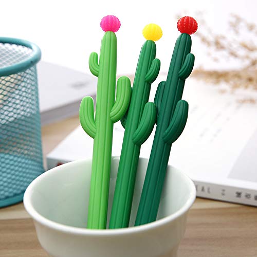 30 Cactus Shaped Black Gel Ink Pens
