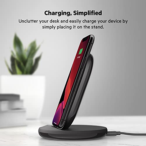 BoostCharge Wireless Charging Stand 15W (Qi Fast Wireless Charger for iPhone SE, 11, 11 Pro, 11 Pro Max, Galaxy S20, S20+, S20 Ultra, Pixel 4, 4XL, more)