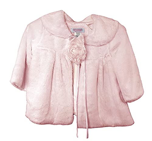Girl's Cozy Super Soft Fur Special Occasion Jacket Pink Infant S 3-6 Month