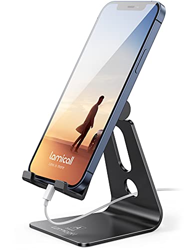 Adjustable phone stand for 4-8 inch phones in black