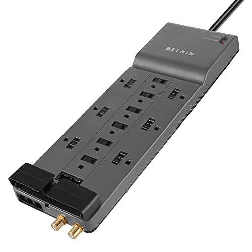 Power strip with 12 outlets and 10 ft extension cord