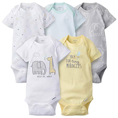 Baby 5-Pack Variety Onesies Bodysuits, Elephant Dream, 3-6 Months