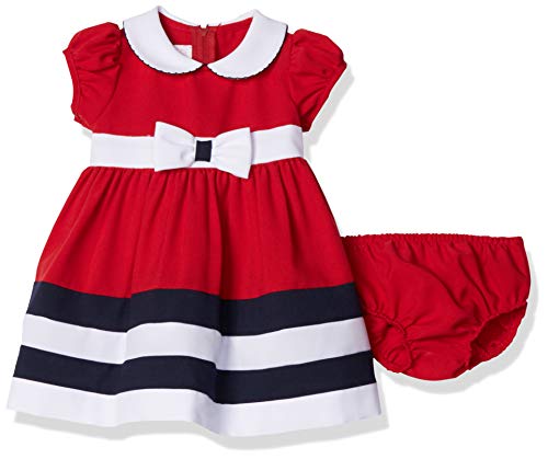 Baby Baby Peter Pan Collar Nautical Dress and Panty Set, Red, 0-3 Months