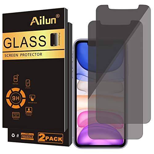 Privacy screen protector for iPhone 11 and XR, 2-pack black