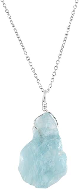 Dainty Natural Birthstone Pendant Necklace for Women