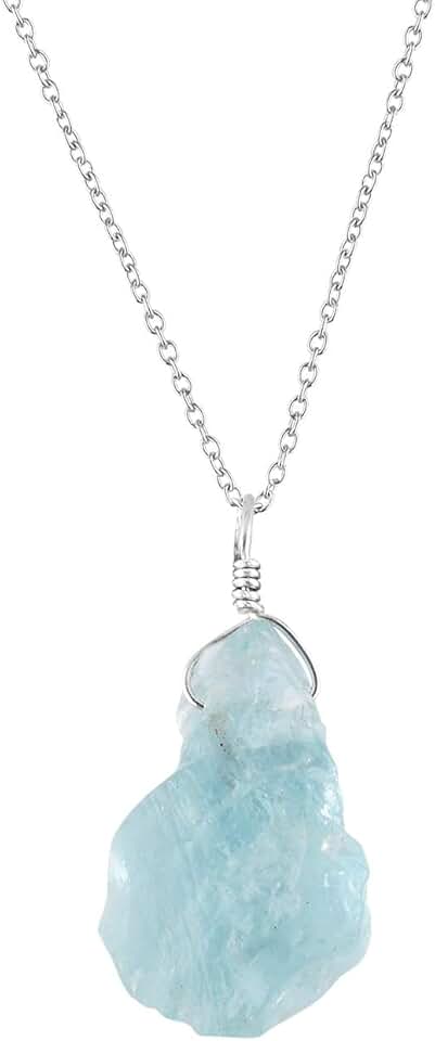 Dainty Natural Birthstone Pendant Necklace for Women