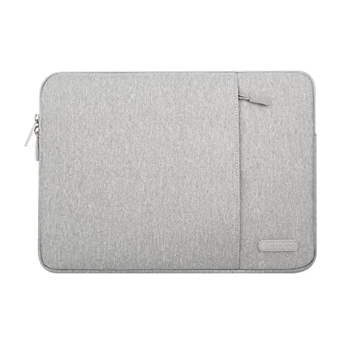 Laptop Sleeve Bag Compatible with MacBook Air/Pro Retina, 13-13.3 inch Notebook,Compatible with MacBook Pro 14 inch 2021 2022 M1 Pro/Max A2442,Polyester Vertical Case with Pocket, Gray