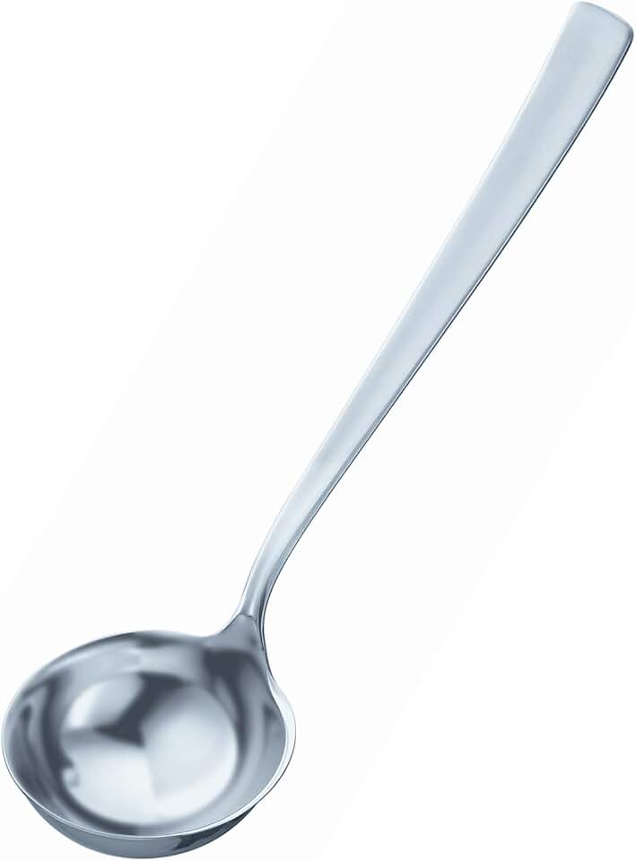 Stainless Steel Serving Ladle with Flat Handle, 2.7 oz