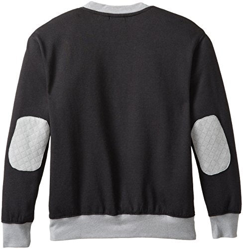  Boys' Crewneck Sweatshirt, Black/Charcoal, Medium