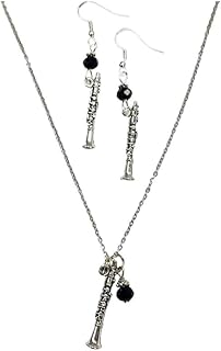 Clarinet Musician Necklace and Earring Set