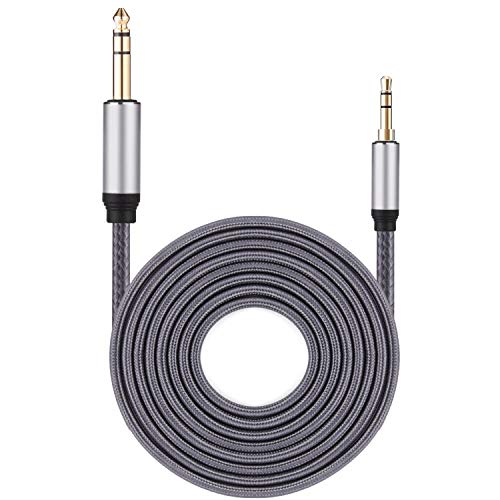 1/8 to 1/4 Stereo Cable 15 ft, 3.5mm to 1/4 Cable 6.35mm 1/4 Male to 3.5mm 1/8 Male TRS Stereo Audio Cable Nylon Braid Compatible for iPod, Laptop,Home Theater Devices, and Amplifiers